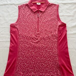 Callaway Women's Printed Sleeveless 1/4 Zip Polo Top